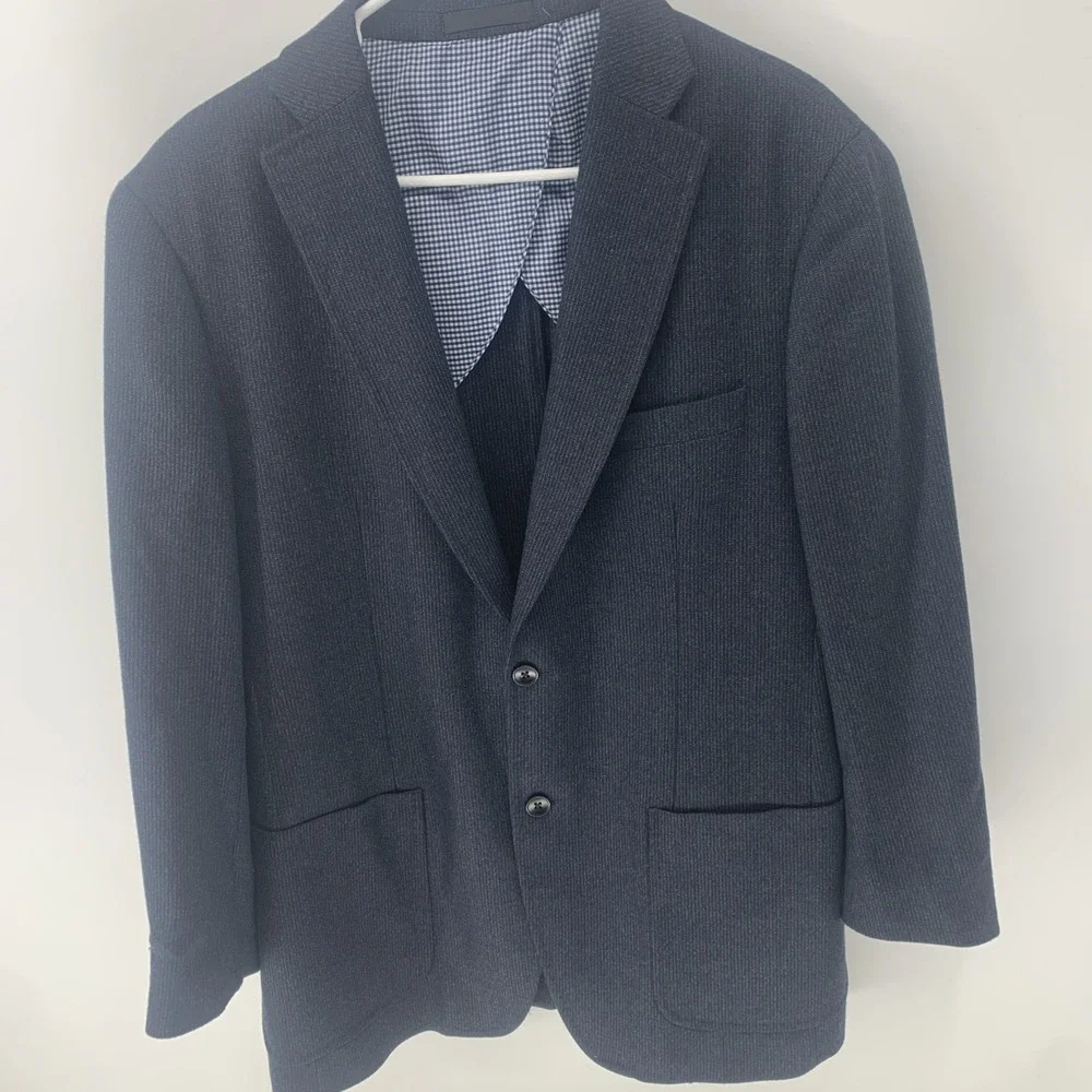 Paul Betenly Jacket Men 40R Blue Blazer Lanificio Filarte Silk Cashmere Wool